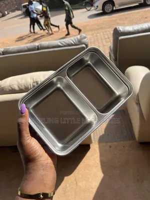 TEDO Lunch Box With Stainless Steel Interior 2 Compartments - Cream