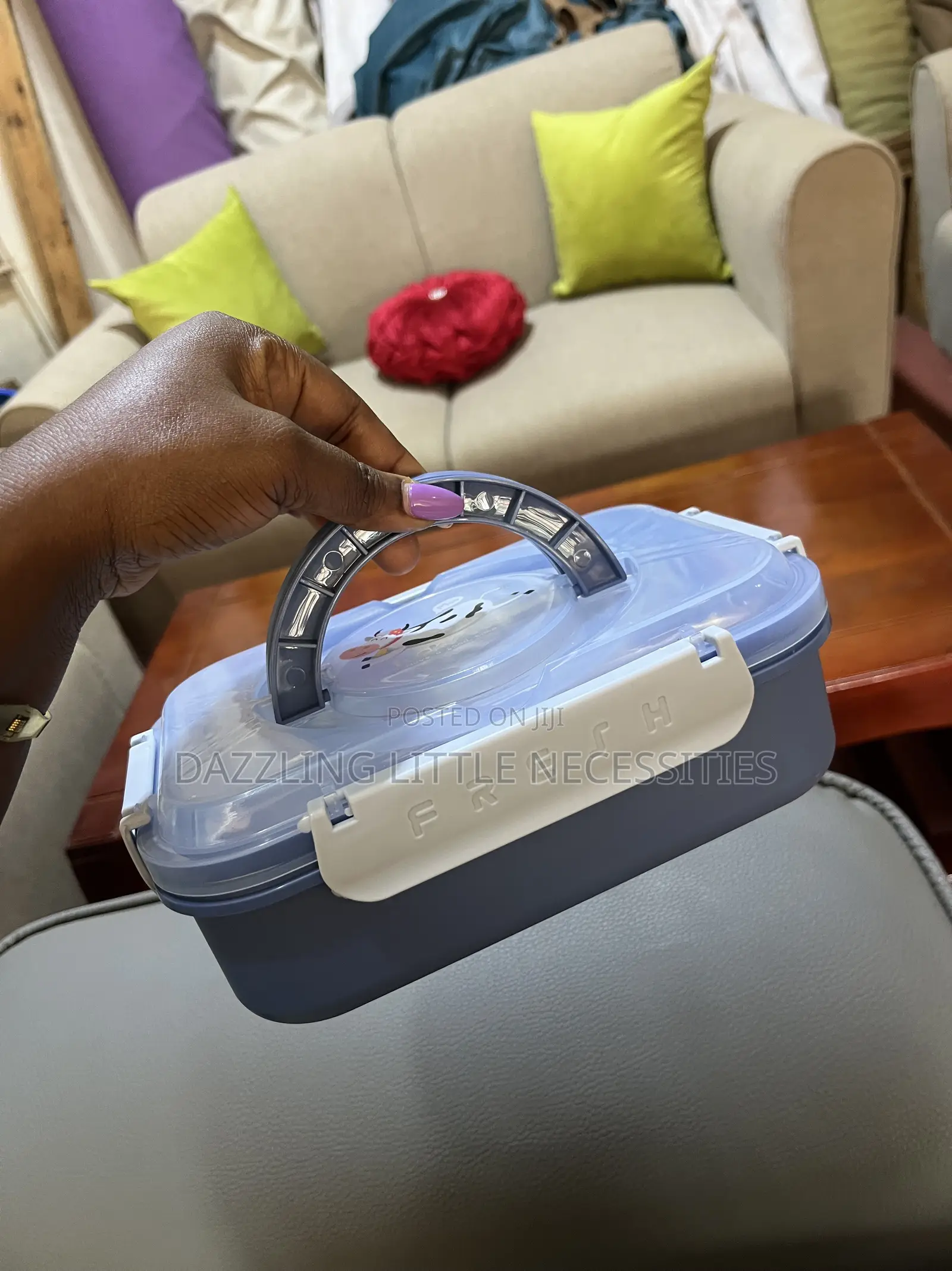 Lucky Cow Lunch Box With 3 Stainless Steel Compartments and Spoon