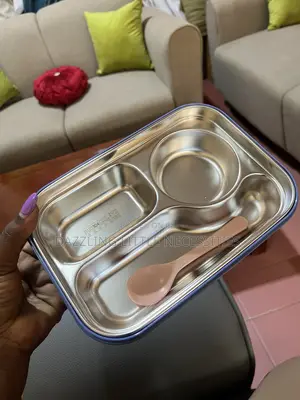 Lucky Cow Lunch Box With 3 Stainless Steel Compartments and Spoon