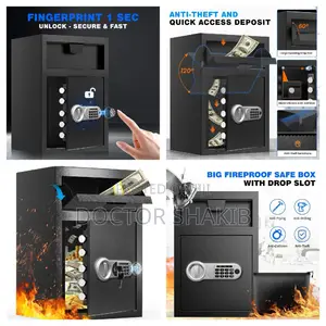 Biometric Steel Drop Deposit Fireproof Safe