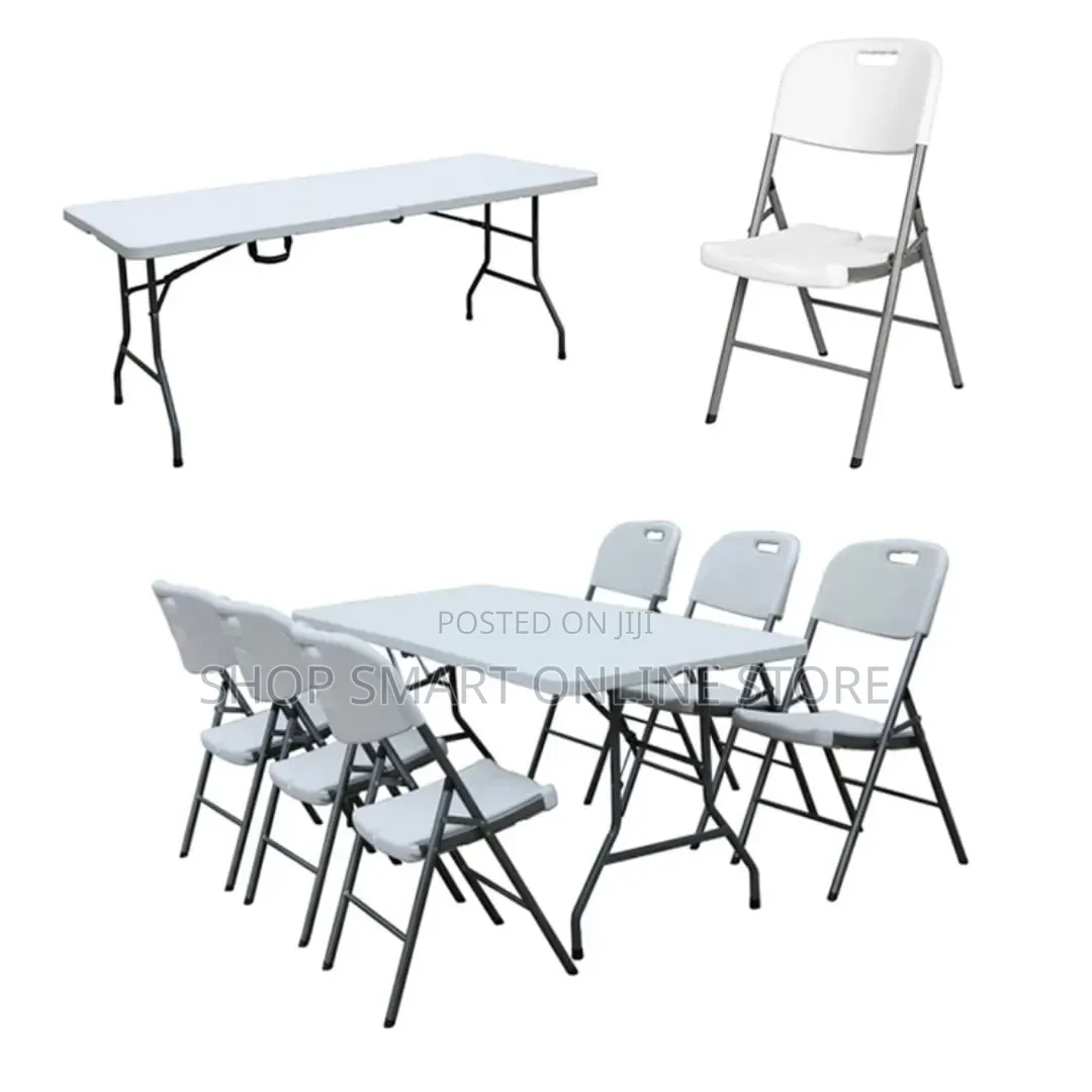 Combo Set Dining Folding Plastic Table and Chairs Set