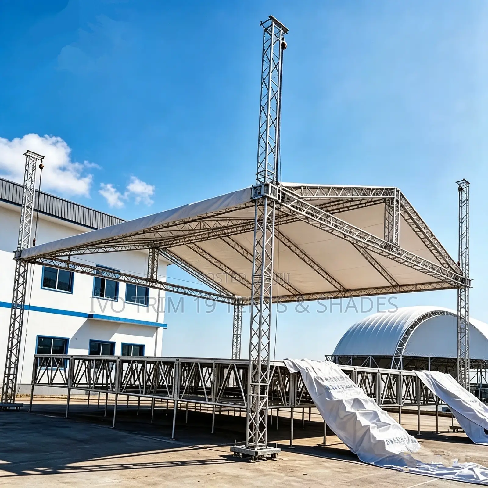 Un-Hoisted Pitched-Truss Roof Stage