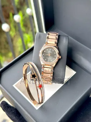 Omega Stainless Steel Ladies Watch With a Bangle