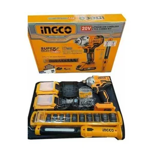 INGCO Cordless Lithium-Ion Impact Wrench, 1/2 Inch