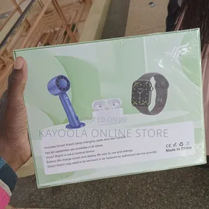 AS15 Plus Combo Set Box SmartWatch, Earbuds, and Mini Fan
