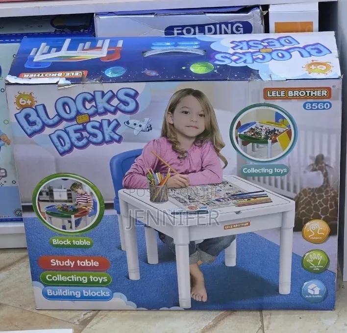 Multi-Functional Children's Activities Block Desk
