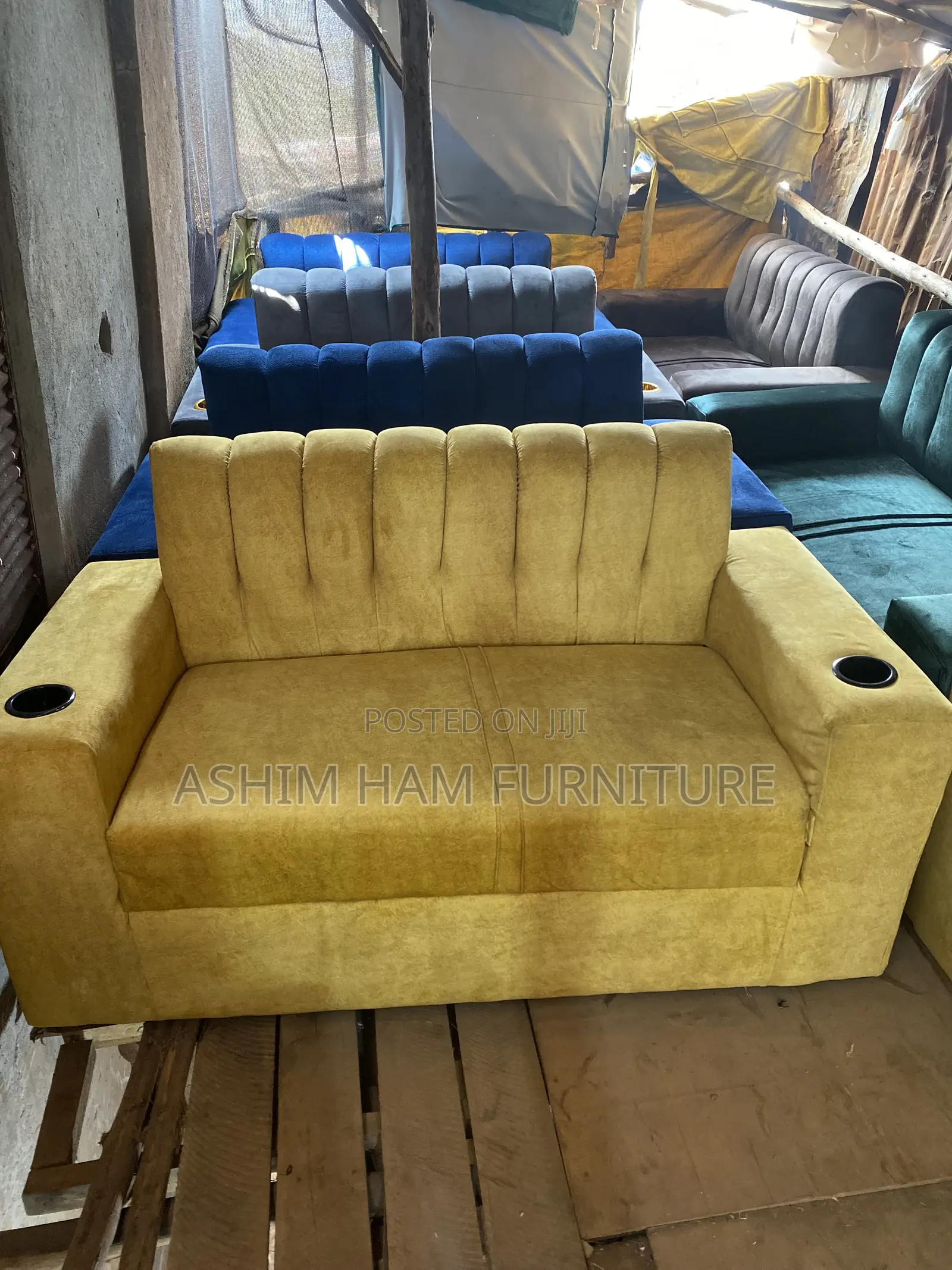 Yellow Coloured Sofa Set