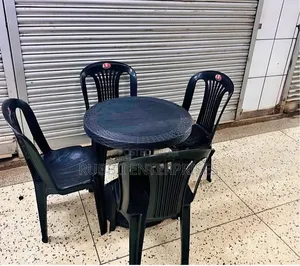 1 Black Small Round Table + 4 Black Armless Chair