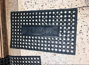 Square Rubber Doormat ~ Welcome