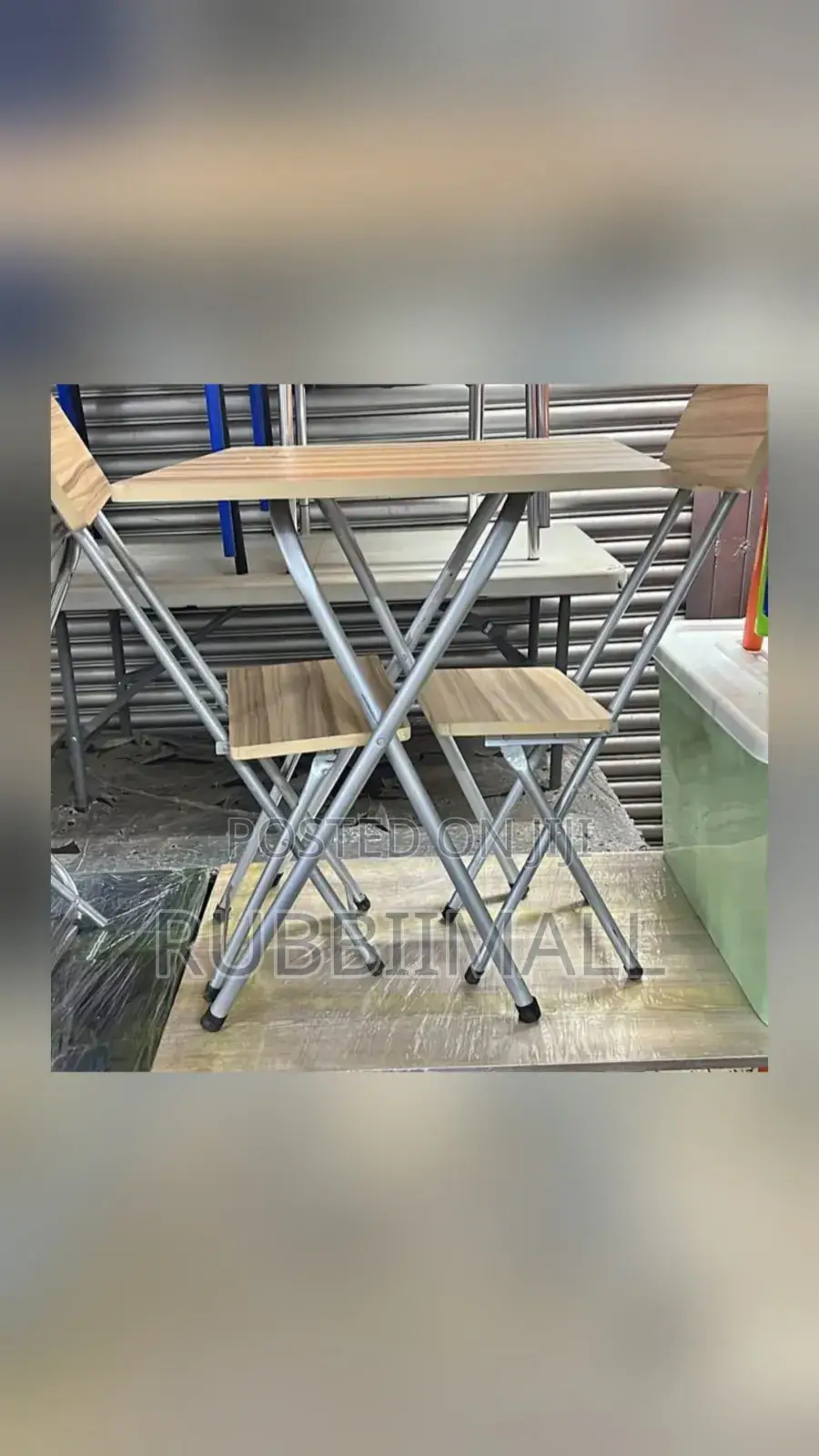 Foldable Picnic Wooden Table + 2 Foldable Chair