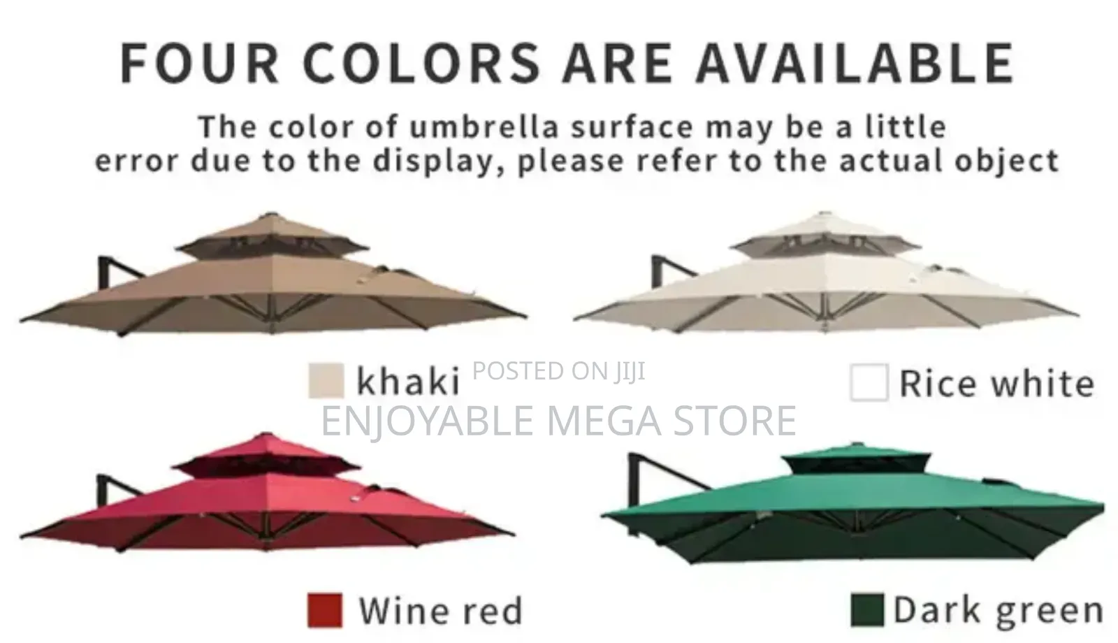 Colorful Outdoor Garden Umbrella Round Shape 3mtrs Large