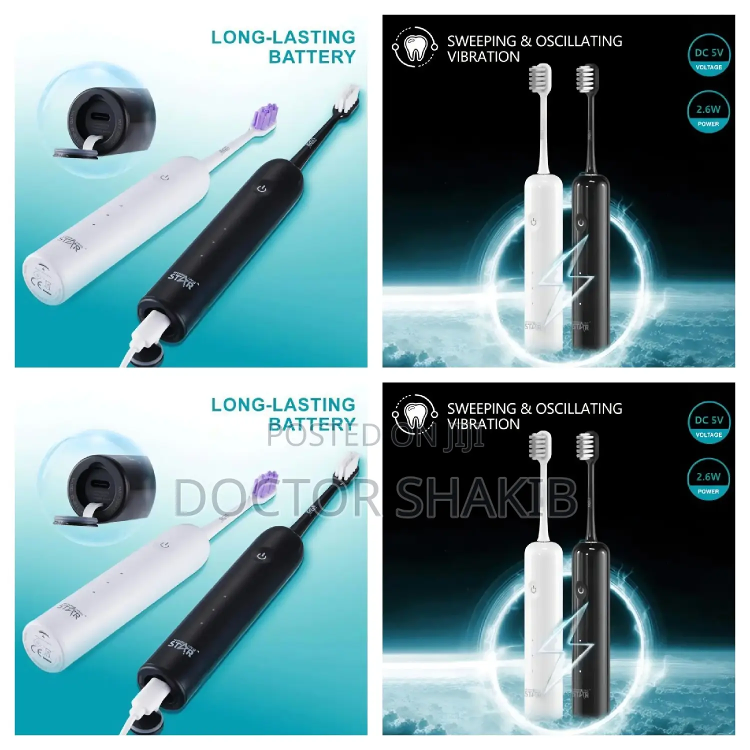 Winning Star 3 Modes Electric Rechargeable Toothbrush