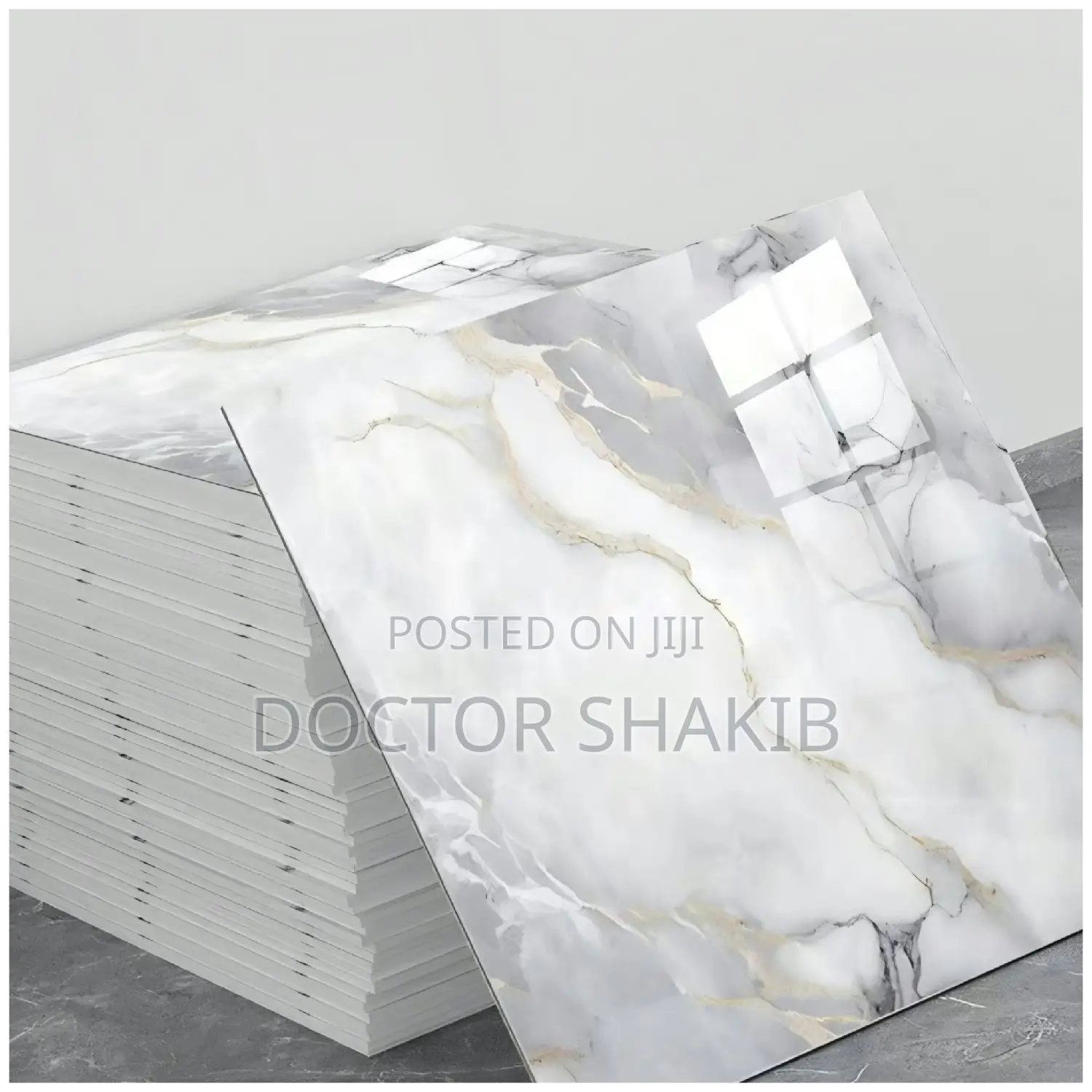 4pc Self-Adhesive PVC Tile Stickers With a High-Gloss Finish