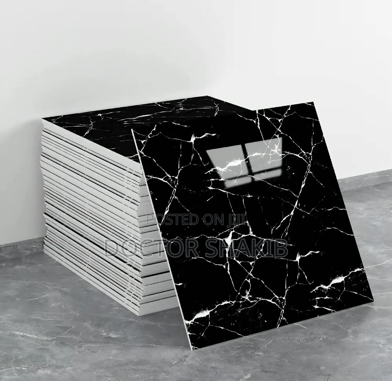 4pc Self-Adhesive PVC Tile Stickers With a High-Gloss Finish