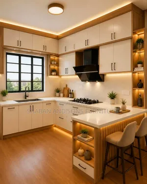 It's Kitchen Cabinets Made in Laminated Boards in Gray Colour