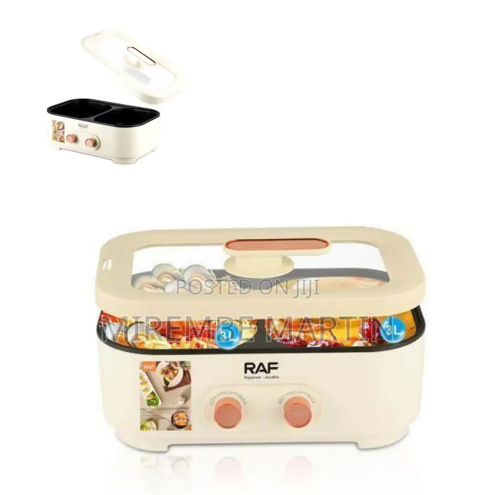 RAF Compact Dual-Compartment Electric Cooker