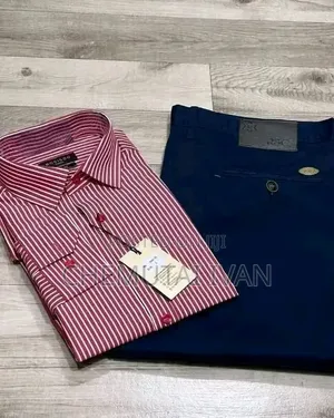 2pcs Clothing Set{khaki Pant+shirt}