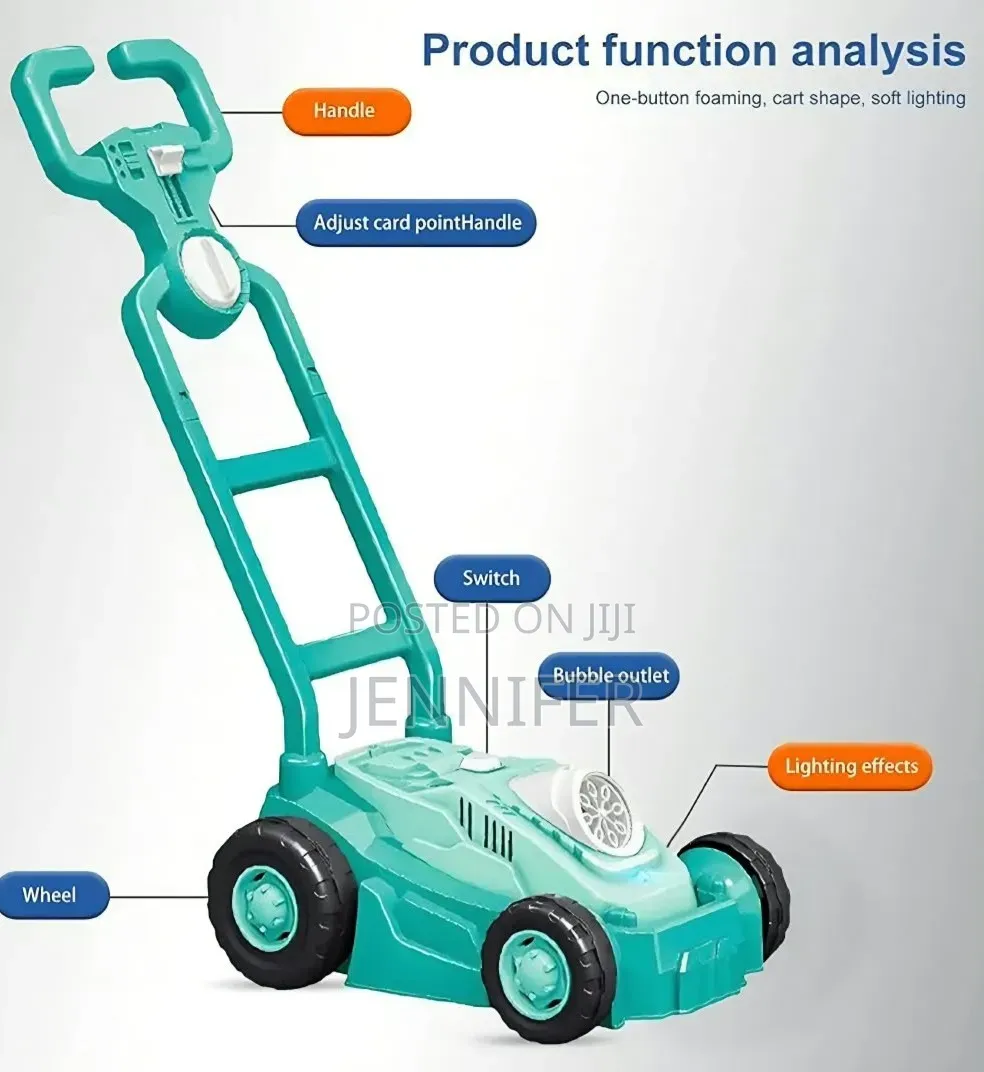 Automatic Bubble Blowing Mower With Bubble Bottle