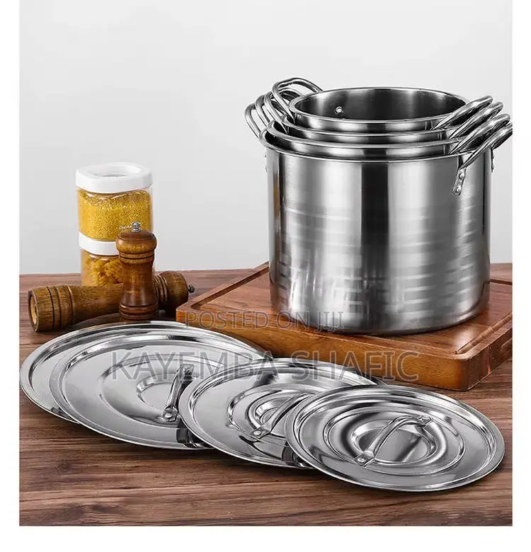 Heavy-Duty 4-Piece Stainless Steel Stock Pot Set With Lids