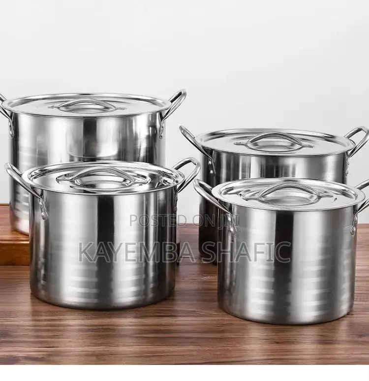 Heavy-Duty 4-Piece Stainless Steel Stock Pot Set With Lids