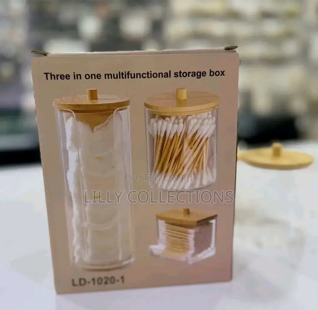 Three Piece Cotton and Ear Bud Storage