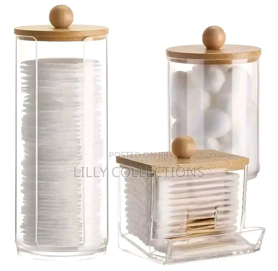 Three Piece Cotton and Ear Bud Storage
