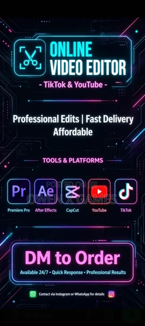 Video Editing for YouTube and TikTokers at Per Video!