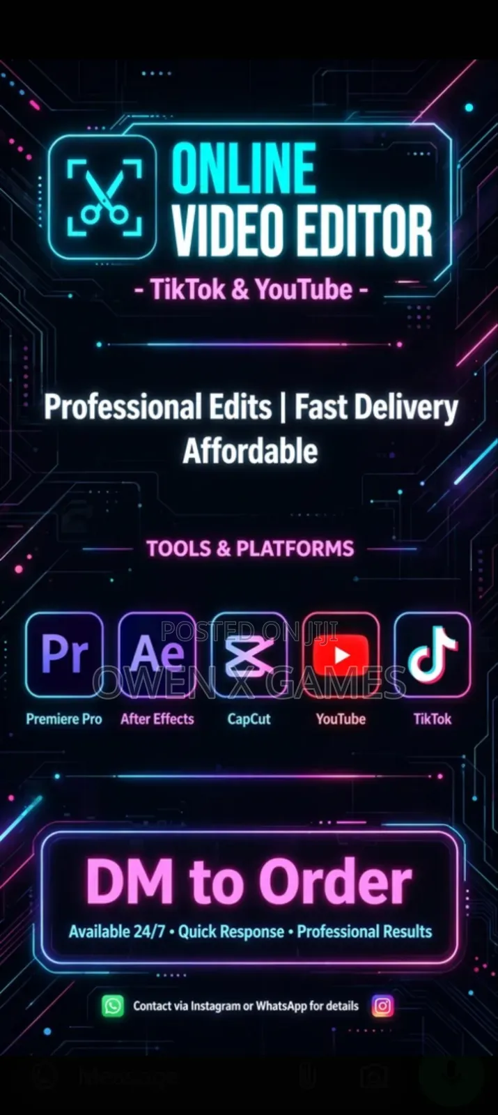 Video Editing for YouTube and TikTokers at Per Video!