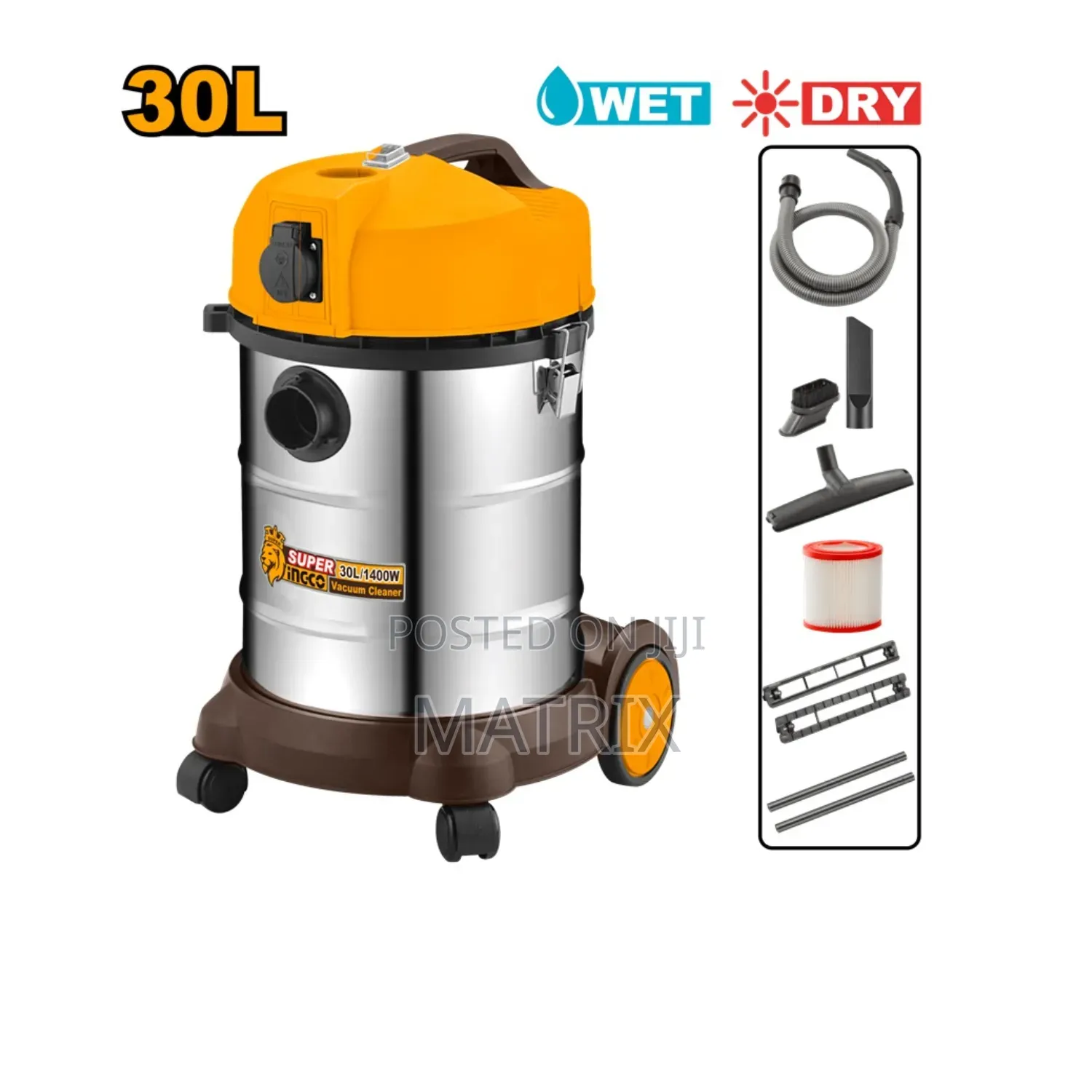 INGCO 30L Wet and Dry Vacuum Cleaner (Model VC14301)