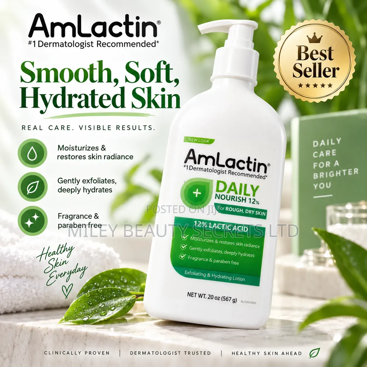 AmLactin Daily Nourish 12% Lactic Acid Lotion – 20 Oz (567g)