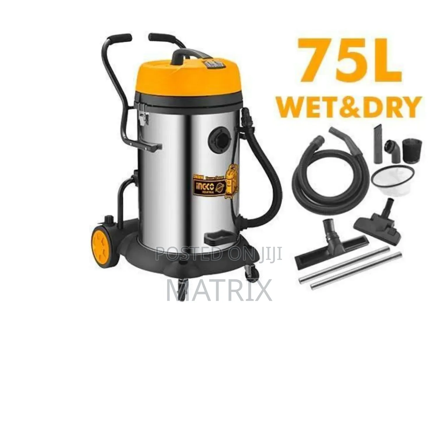 INGCO 75L Wet and Dry Industrial Vacuum Cleaner (Model VC24751)