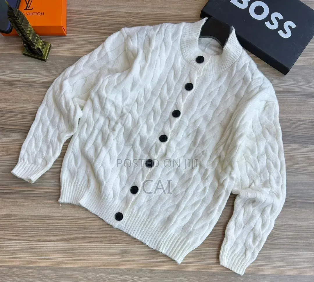 Classic Cable-Knit Button-Up Cardigan