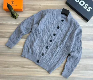 Classic Cable-Knit Button-Up Cardigan