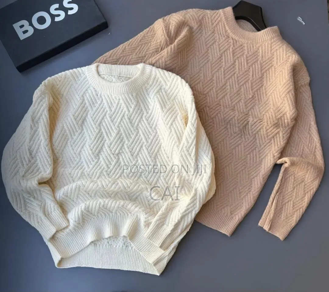Diamond Crewneck Knitted Pullover Sweater