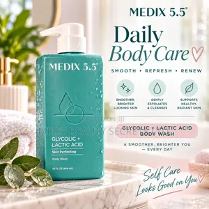 MEDIX 5.5 Glycolic + Lactic Acid Skin Perfecting Body Wash – 15 Fl Oz