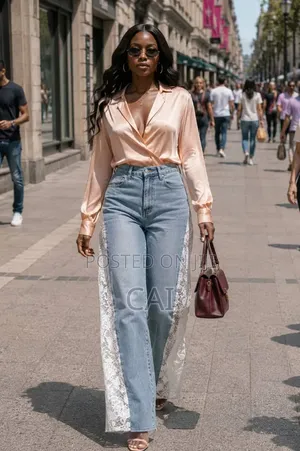 Shein Stylish Wide-Leg Denim Jeans