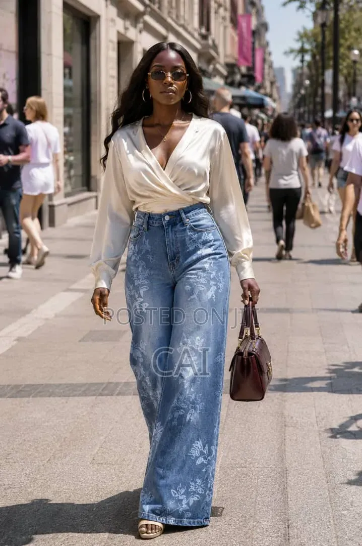 Shein Stylish Wide-Leg Denim Jeans