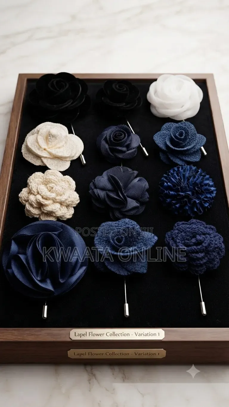 Men's Lapel Pin Fabric Flower Decor Boutonniere Pin Wedding Brooch