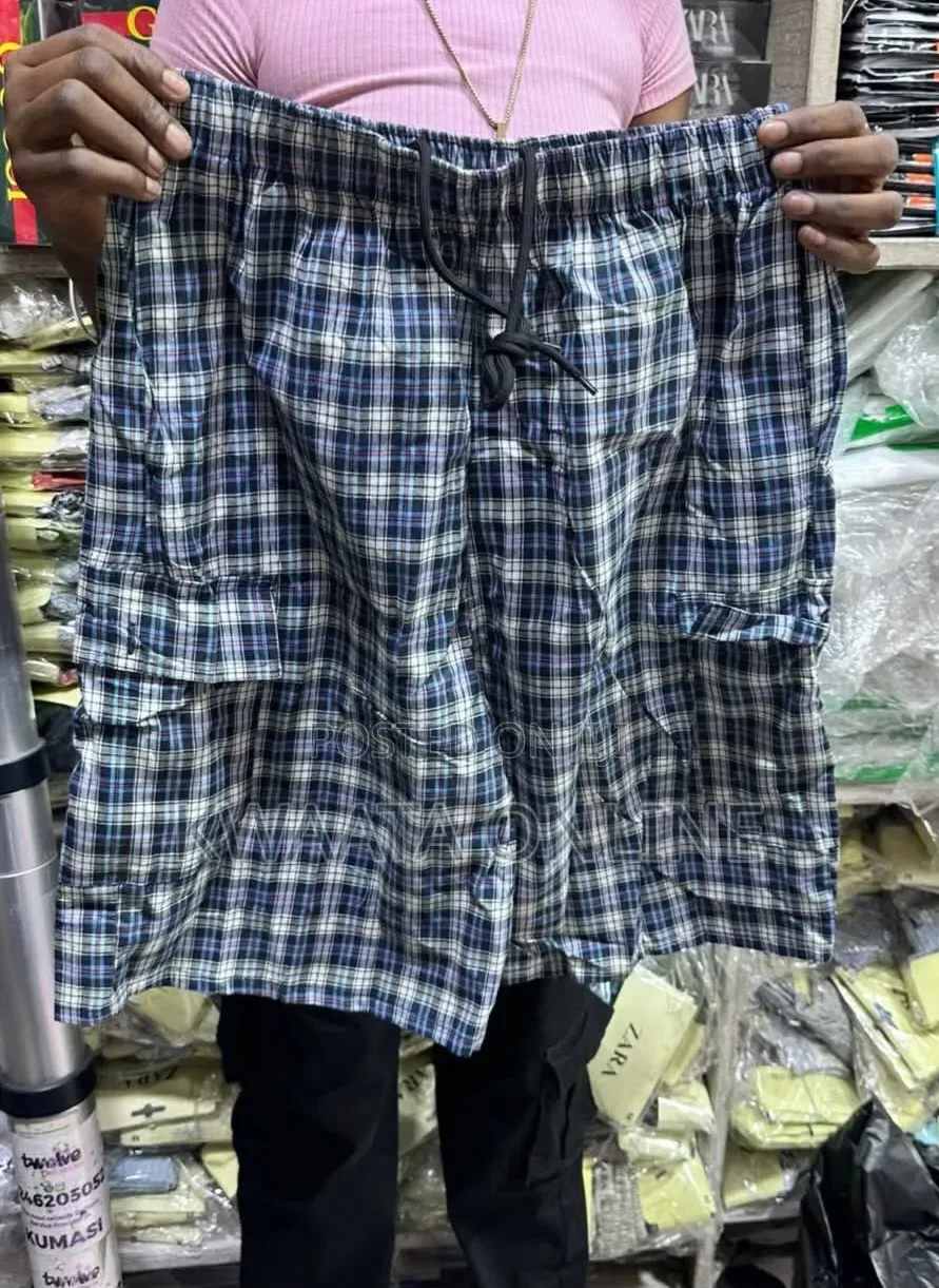 Men's Stretch Sleep Jam Shorts Plaid Lounge Elastic Pants