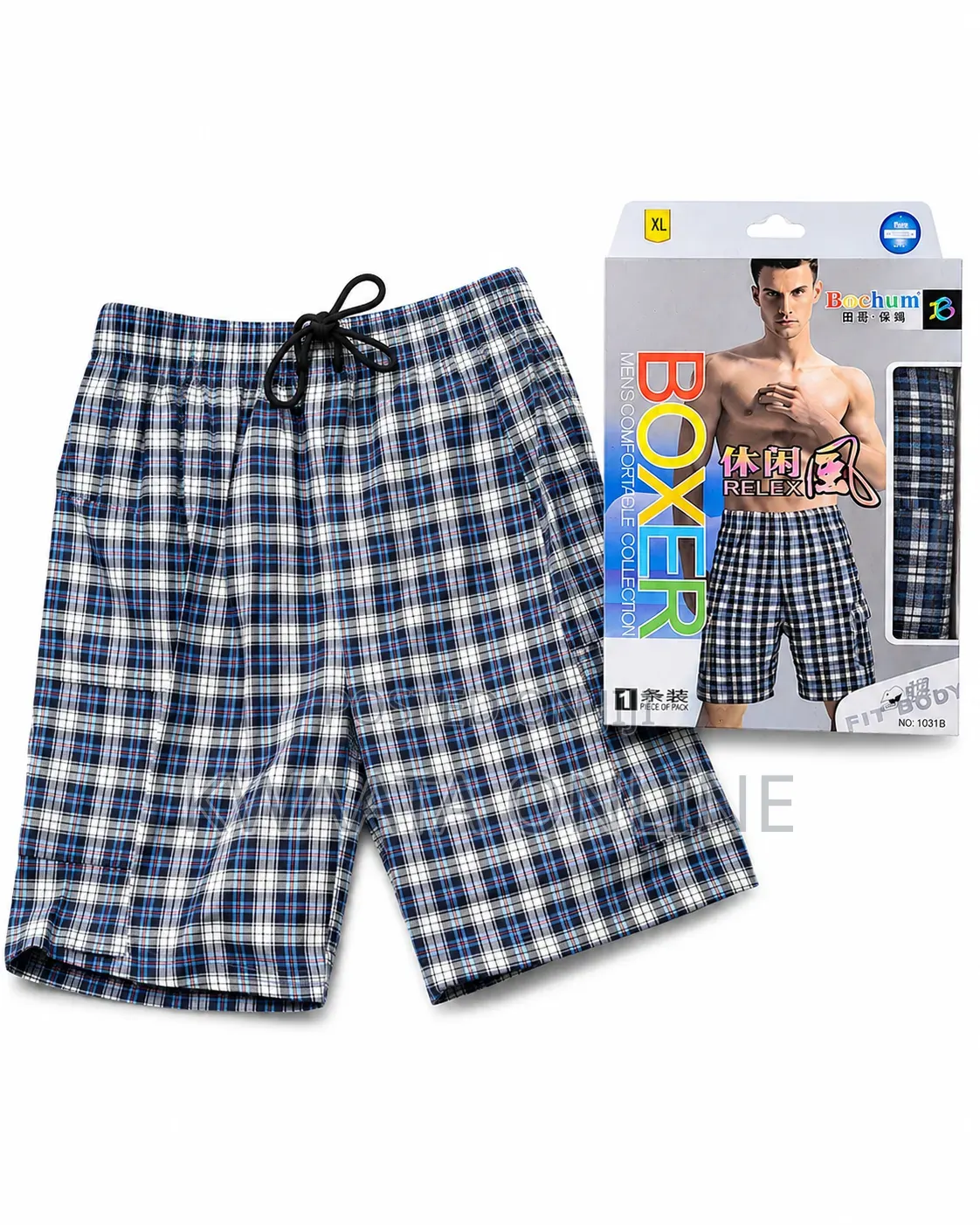 Men's Stretch Sleep Jam Shorts Plaid Lounge Elastic Pants