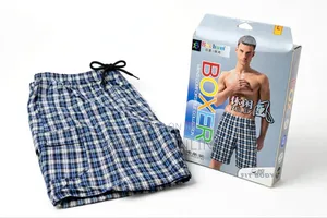 Men's Stretch Sleep Jam Shorts Plaid Lounge Elastic Pants