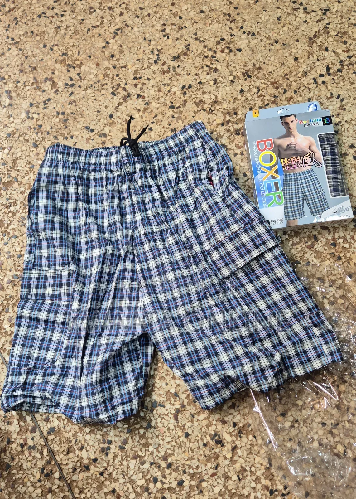 Men's Stretch Sleep Jam Shorts Plaid Lounge Elastic Pants