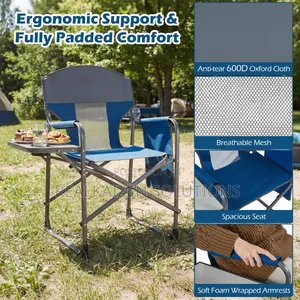 Heavy-Duty Folding Camping Directors Chair| Table| Cup Holder| Pocket