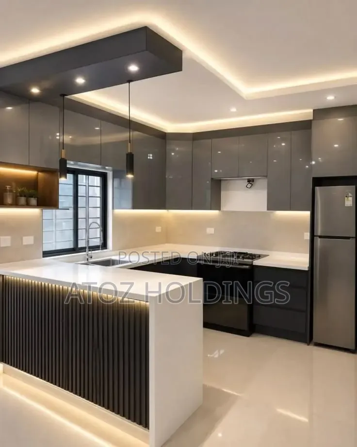 Kitchen Cabinets/White and Grey Kitchen Cabinet 1,000,000/- Per Meter