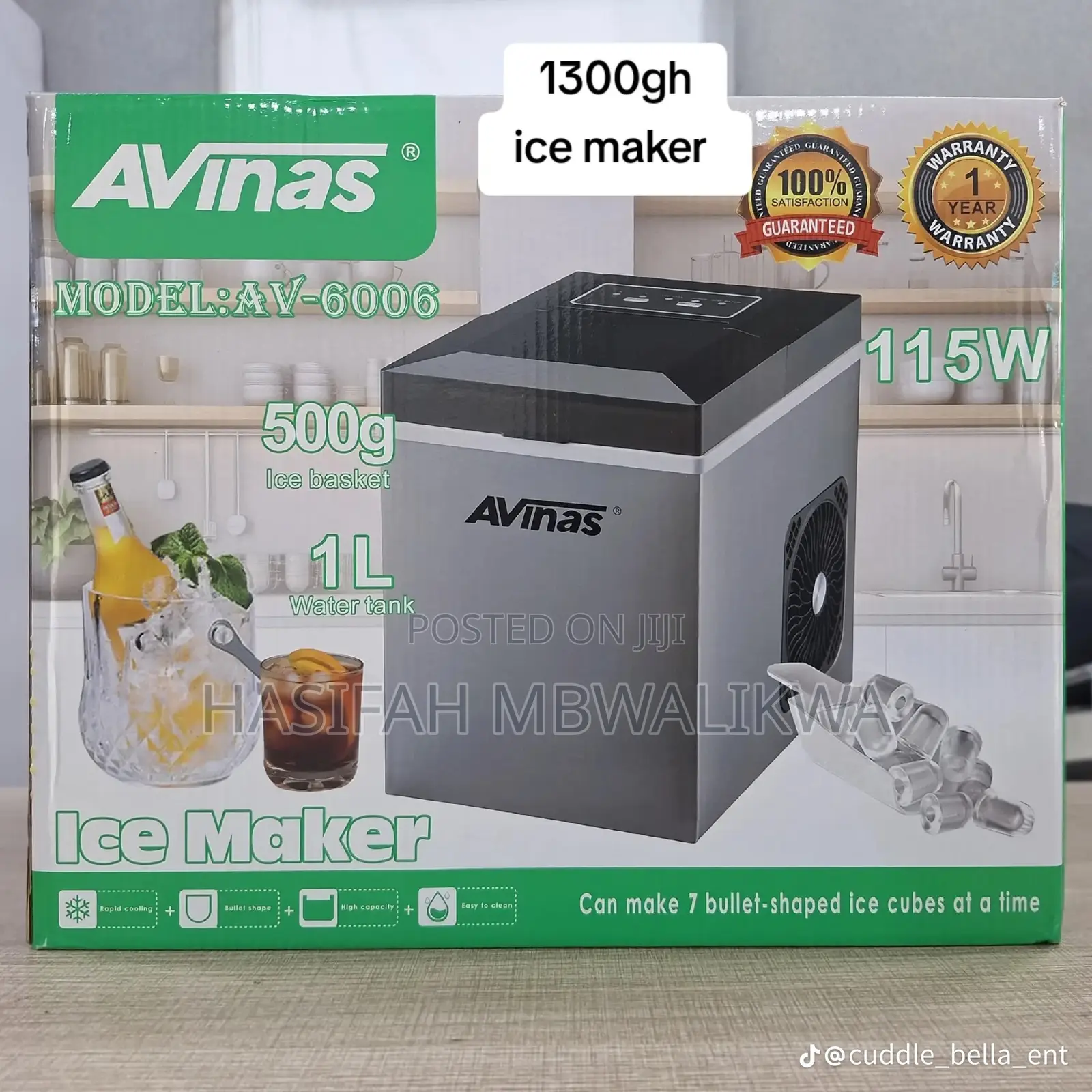 Avinas Ice Maker Machine 1L Water Tank