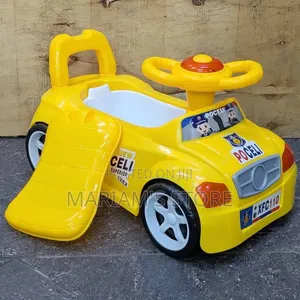 In-1 Baby Police Car Potty and Ride-on Toy Featuring a Steering Wheel