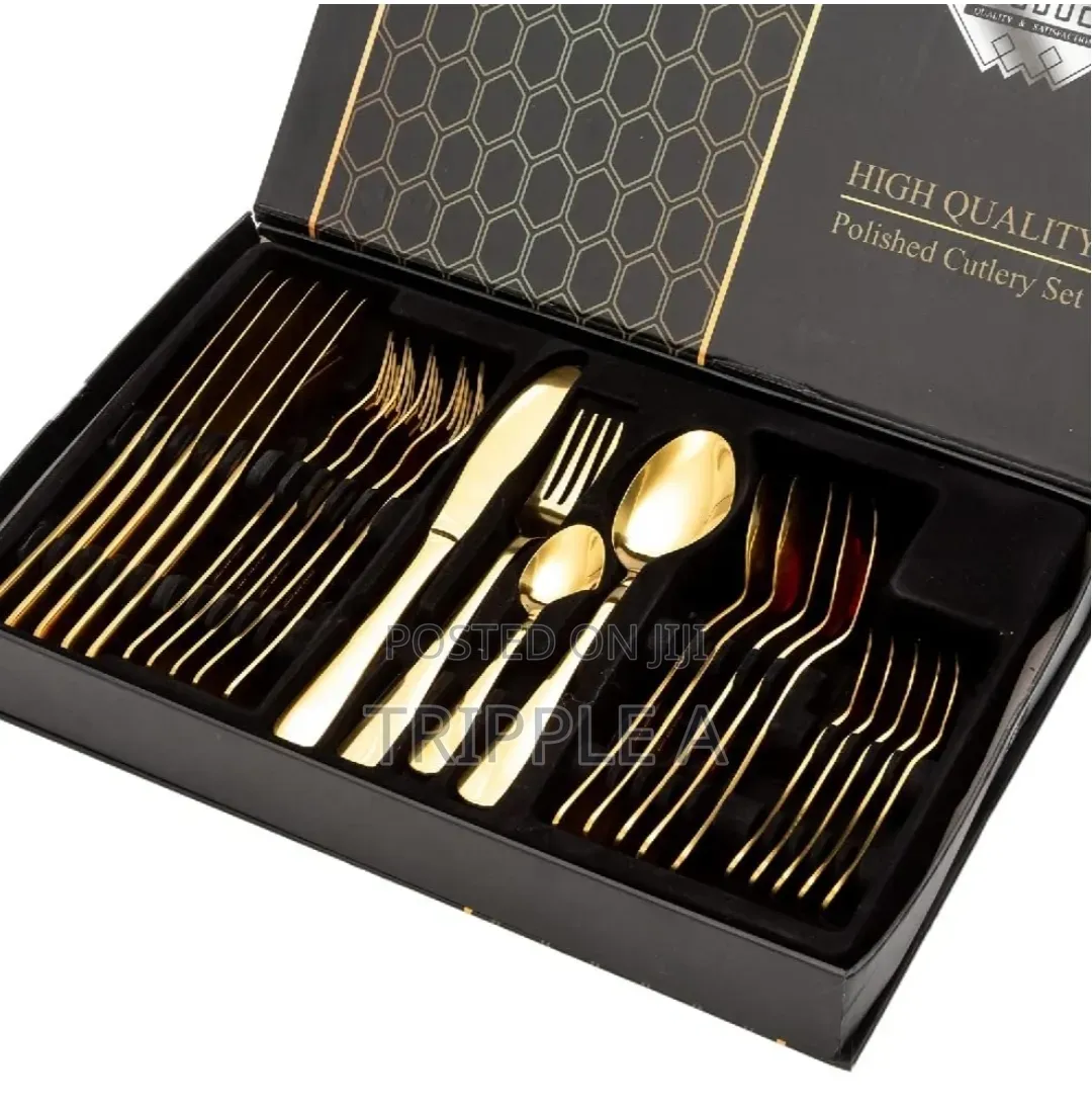 36pcs Gold Premium Stainless Steel Cutlery Set