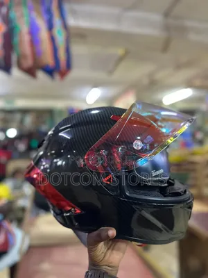 Glossy Carbon Fiber Full-Face Motorcycle Helmet