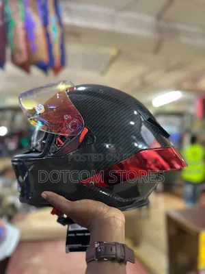 Glossy Carbon Fiber Full-Face Motorcycle Helmet