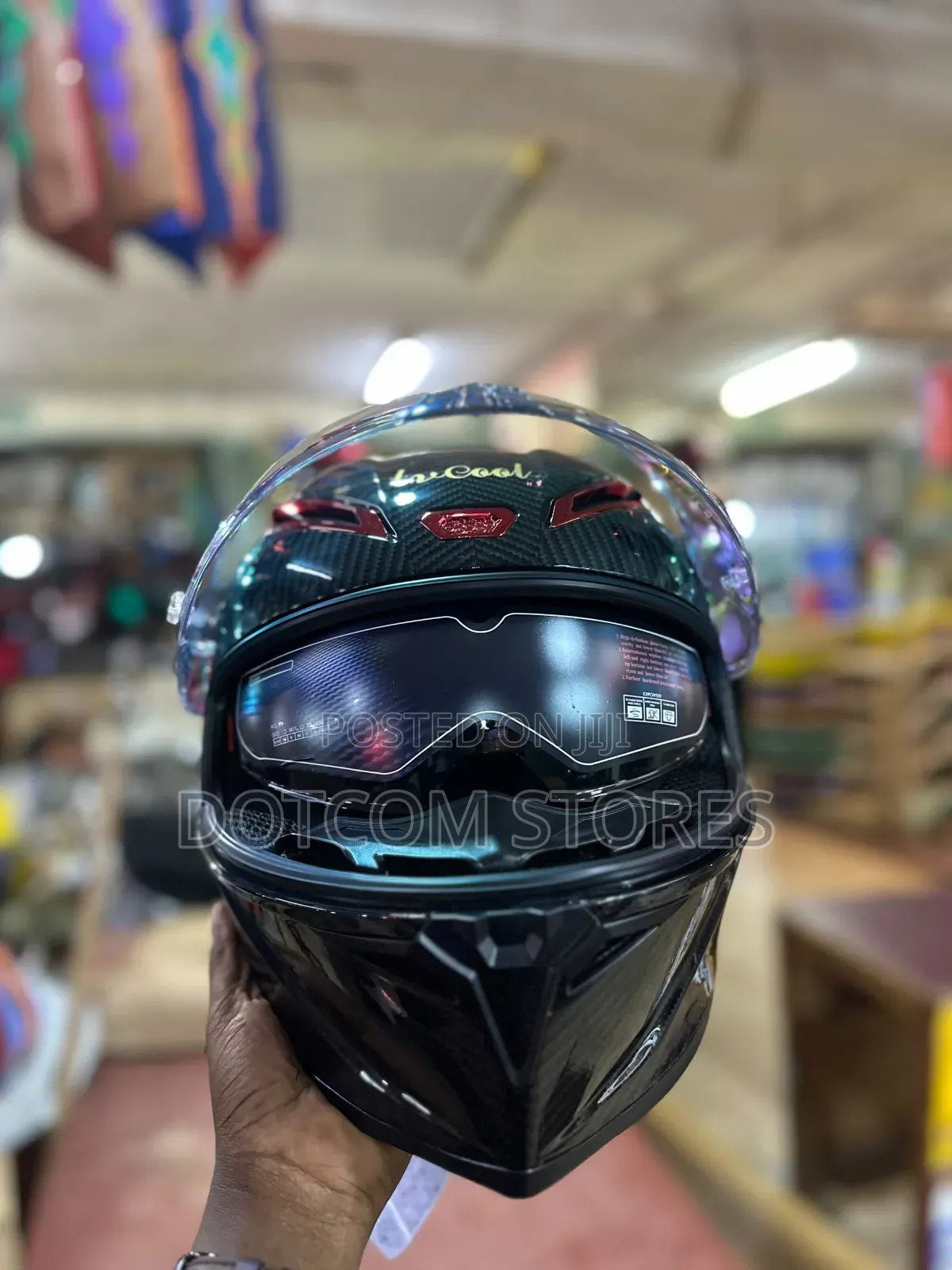 LVcool Carbon-Fiber Full-Face Motorcycle Helmet